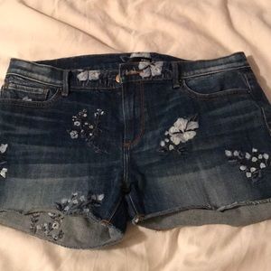 Jean embellished shorts